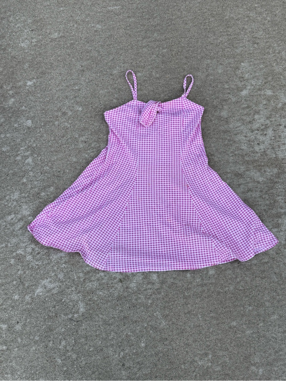 Vintage Pink Gingham Spaghetti Strap Sundress Size 10/12 USA